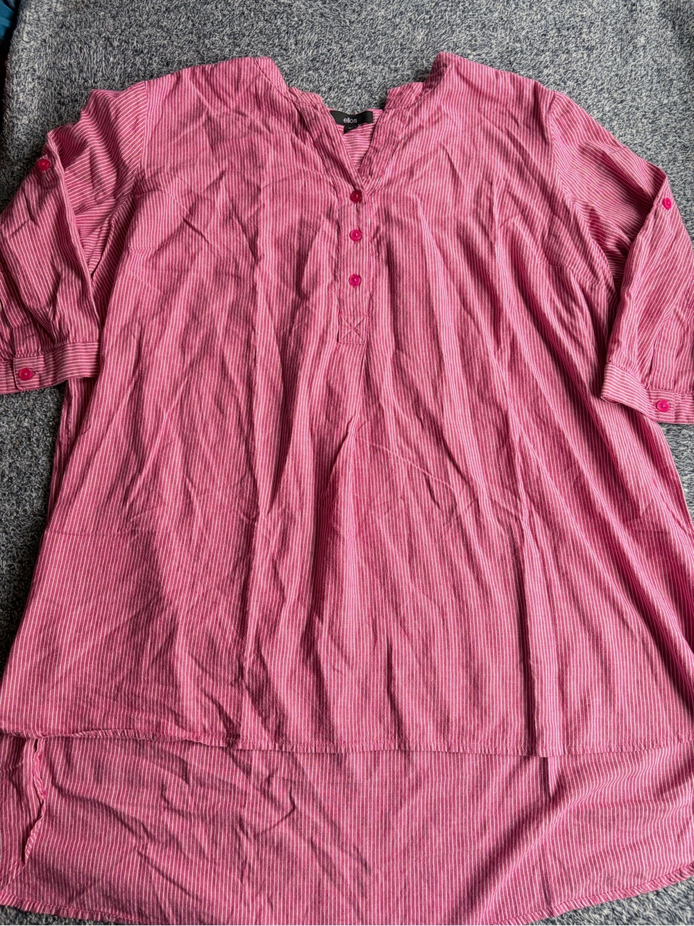 ellos Pink Button-Front Henley Tunic plus size 2X - Picture 2 of 11